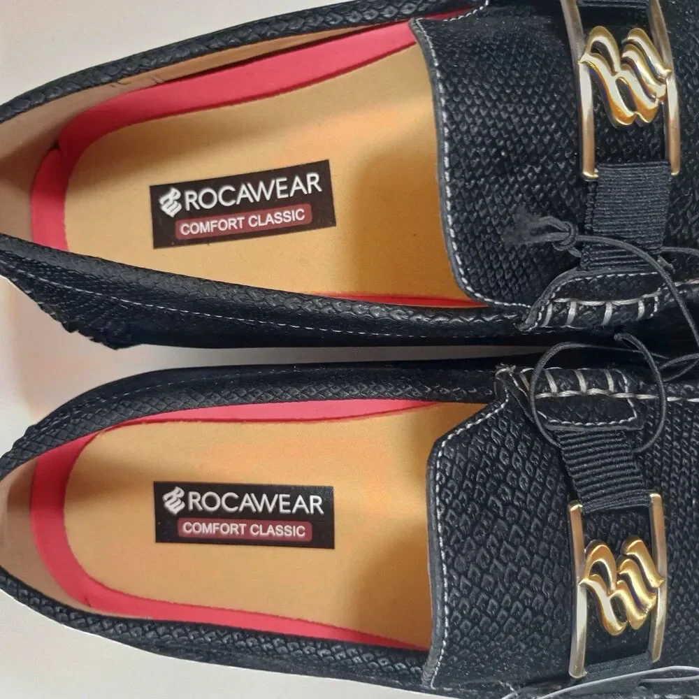 NEW Rocawear Dwight Black Slip On Loafers Oxfords Shoe Men 10.5 House dress